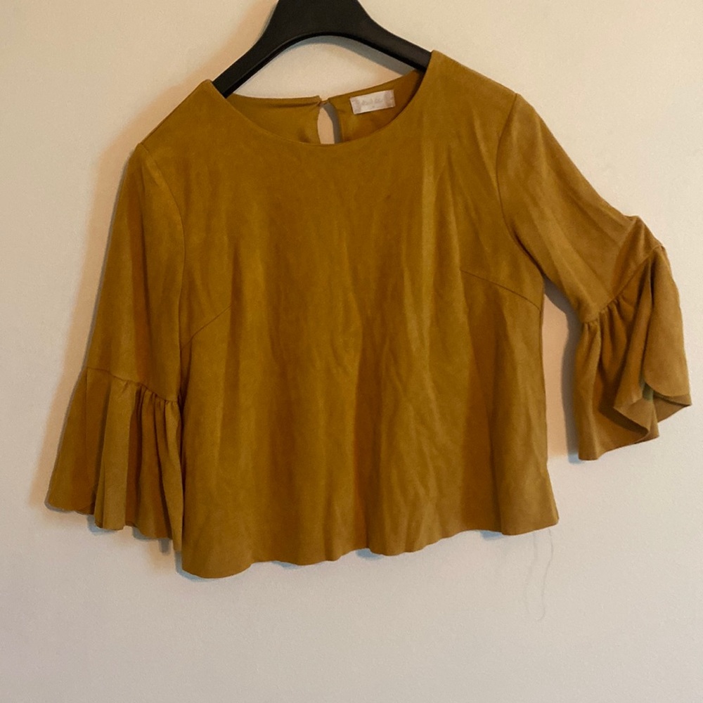 Suede wide sleeve alterd state shirt